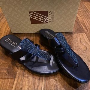 Italian Shoemakers Daily Sandals in Blue, Size 8.5
